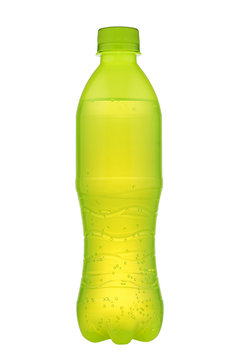 plastic bottle for beverage on white isolated background with cl