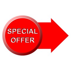 Special offer sticker right arrow