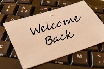 Welcome back note