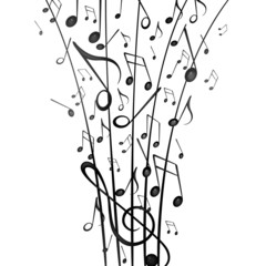 Vector Illustration of an Abstract Background with Music Notes