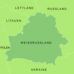 Wei&szlig;russland - Karte in Gr&uuml;n