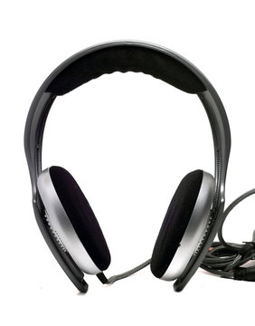 full-size monitor headphones gray on a white background
