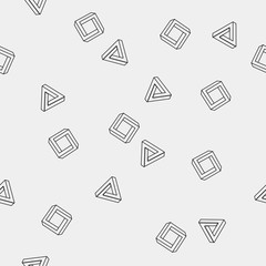 pattern of impossible shapes, rectangles, triangles