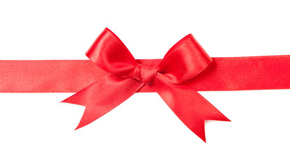 Fototapeta premium Beautiful red bow isolated on white background