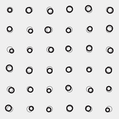 Pattern rounds. Monochrome minimal, geometric. 