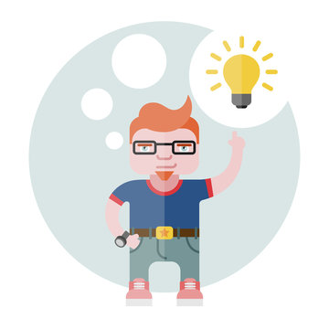 illustration of the designer with a bulb