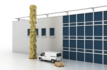 Logistics concept, original three dimensional models.