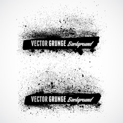 Grunge banner backgrounds in black color