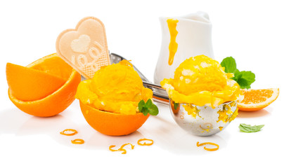 Ice cream and orange