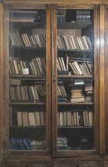 Old books in a vintage library