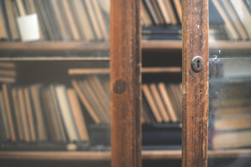 Old books in a vintage library