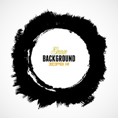 Vector ink grunge circle frame