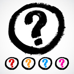 Vector hand-painted question mark sign / icon