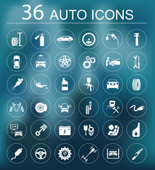 Set of car service icons