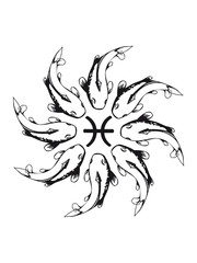 Fish sign of PISCES horoscope symbol