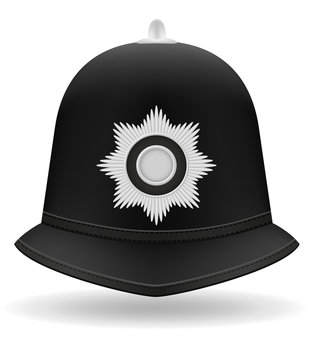 London Police Helmet Vector Illustration