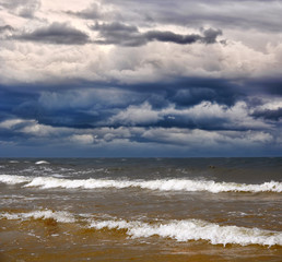Fototapeta premium Storm on the Sea Baltic, Latvia