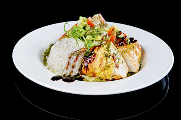 roasted chicken and  rice