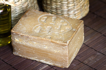 Aleppo natural soap closeup
