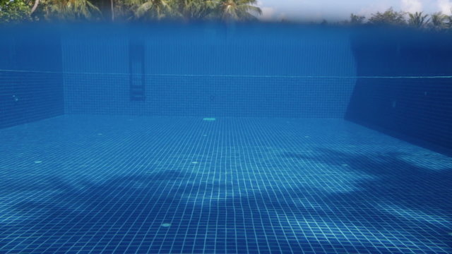 Water in a swimming pool underwater