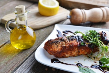 roasted fish and  rice