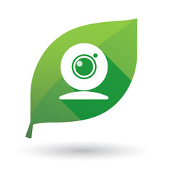 Green leaf icon with a web cam