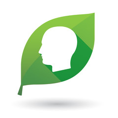 Green leaf icon with a male head