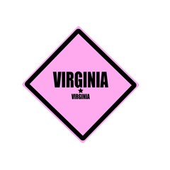 Virginia black stamp text on pink background