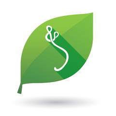 Green leaf icon with an ebola sign