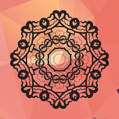Ornament card with mandala like design. Geometric circle element
