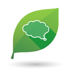 Green leaf icon with a cloud comic balloon