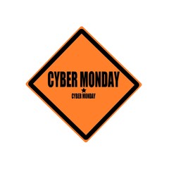 Cyber monday black stamp text on orange background