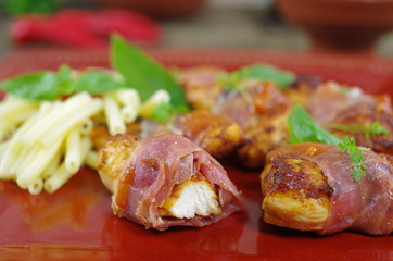 chicken fillet with ham