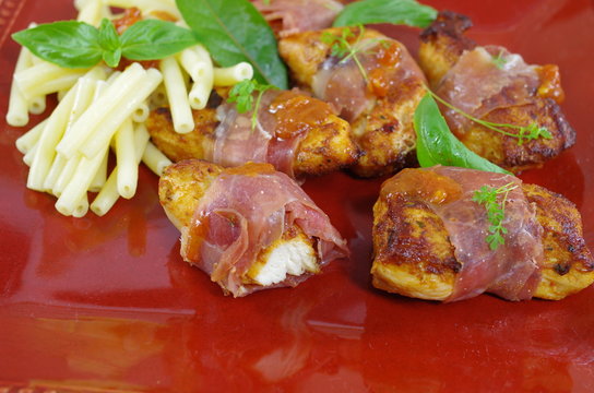 chicken fillet with ham
