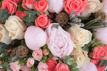 bouquet with peonies
