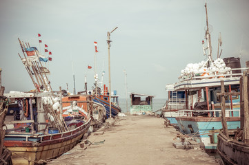 Fishing Boats in a Harbour