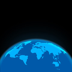 view of earth from space - vector drawing