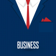 Fototapeta premium Business men's suit with tie and handkerchief - vector illustrat