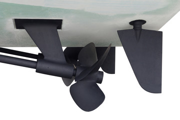 Screws of motor yacht