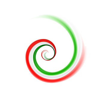 Vector sign vortex in green, white and red