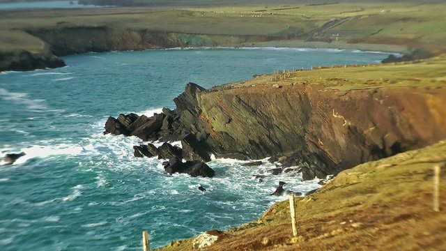 Waves breaking at the irish west coast by Dingle - Kerry