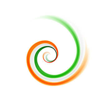 Vector sign vortex in green, white and orange