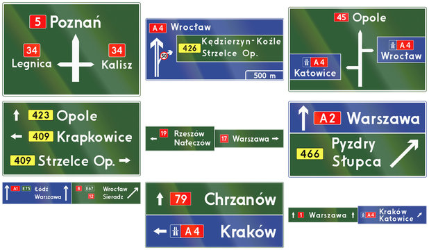 Direction Signs In Poland