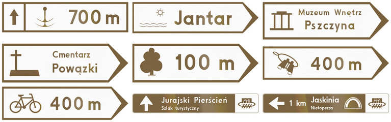 Touristic Direction Signs In Poland