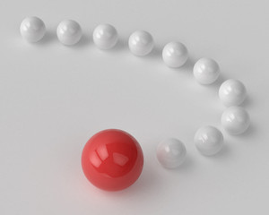 Curve of glossy balls