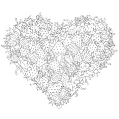 Fototapeta premium Heart made of Strawberries