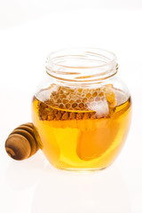 Fresh honey with honeycomb