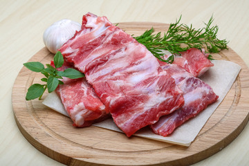 Raw pork ribs