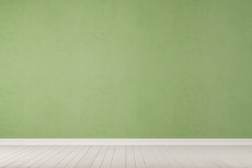 Leere grüne Wand mit Boden - obrazy, fototapety, plakaty