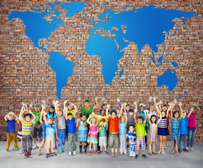 Obraz premium Globalization World Map Environmental Conservation Concept